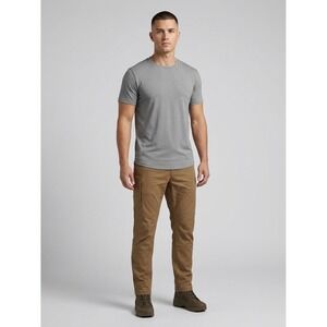 BYLT Weekender Pant Mens XL Tan Brown Elastic Waist Drawstring Tapered Chino